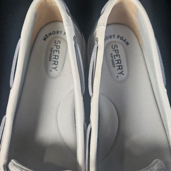 Women's 8.5 W Sperry Coastfish One Eye Boat Slip On Shoe Light Gray - Picture 5 of 10